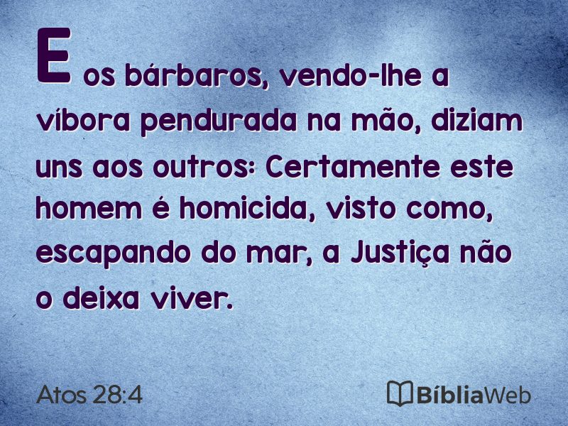 Atos 28:4 em imagem para compartilhar