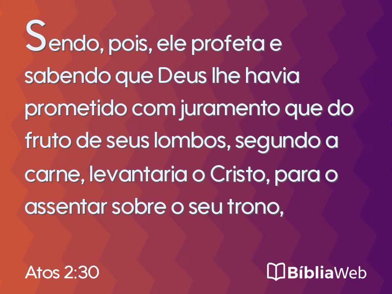 Atos 2:30 em imagem para compartilhar