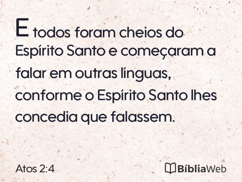 Atos 2:4 em imagem para compartilhar