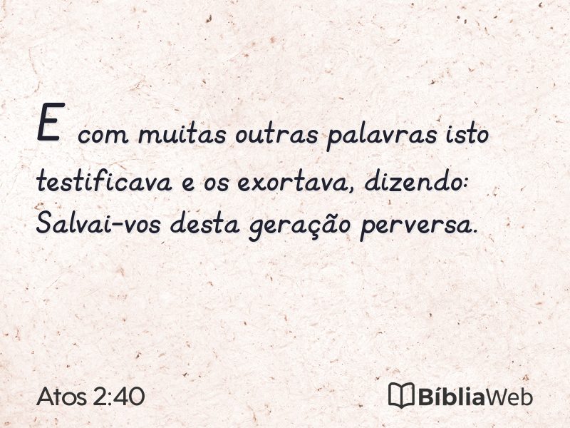 Atos 2:40 em imagem para compartilhar