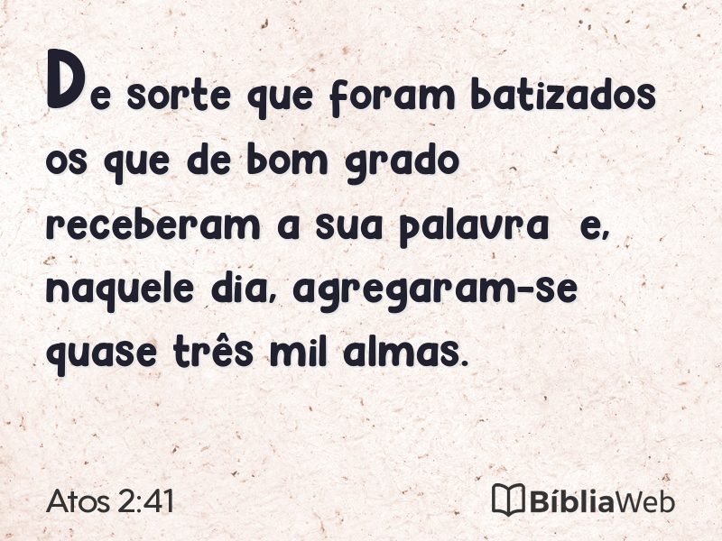 Atos 2:41 em imagem para compartilhar
