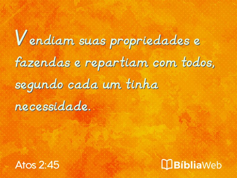 Atos 2:45 em imagem para compartilhar