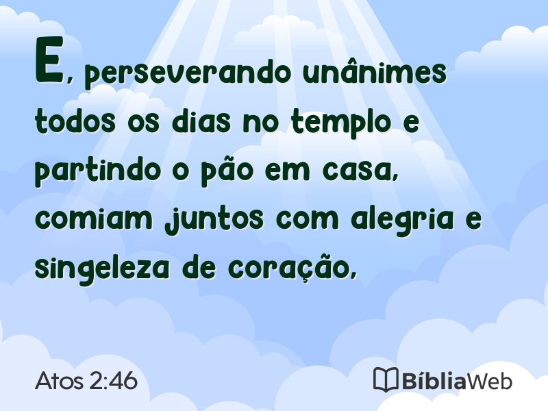 Atos 2:46 em imagem para compartilhar
