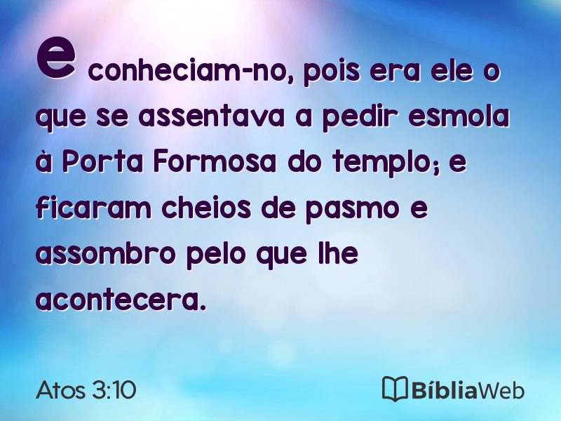 Atos 3:10 em imagem para compartilhar