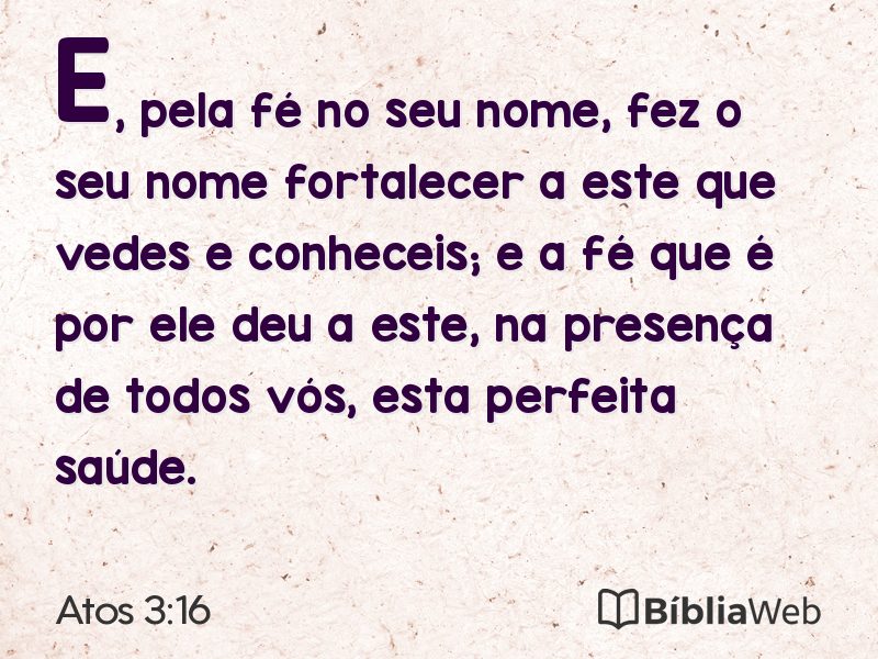 Atos 3:16 em imagem para compartilhar