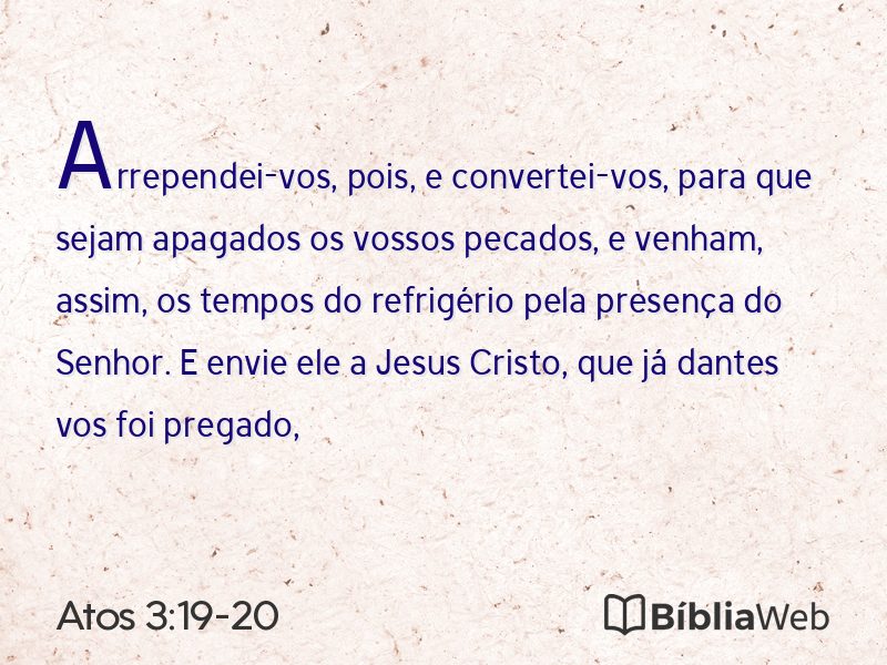 Atos 3:19-20 em imagem para compartilhar