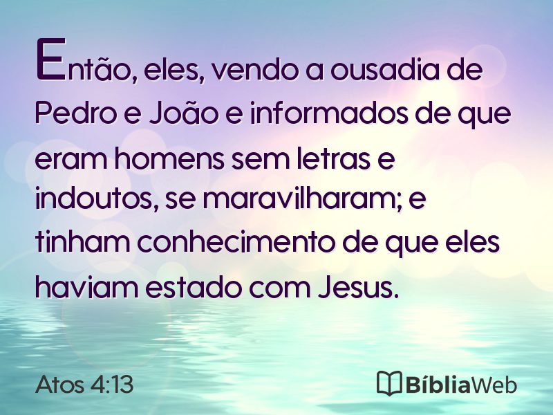 Atos 4:13 em imagem para compartilhar