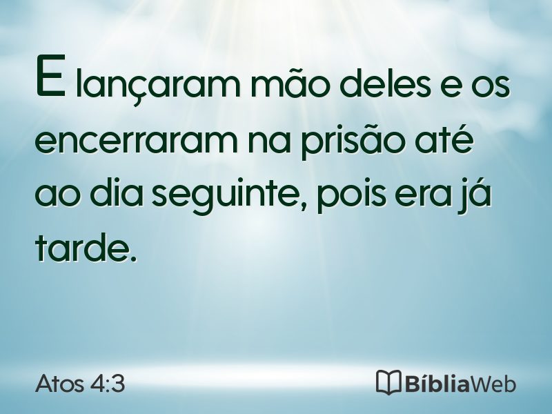 Atos 4:3 em imagem para compartilhar