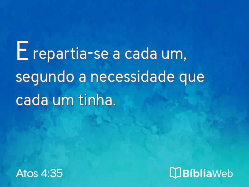 Atos 4:35 em imagem para compartilhar
