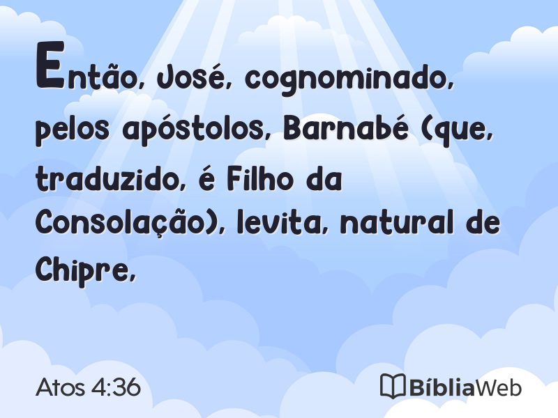 Atos 4:36 em imagem para compartilhar