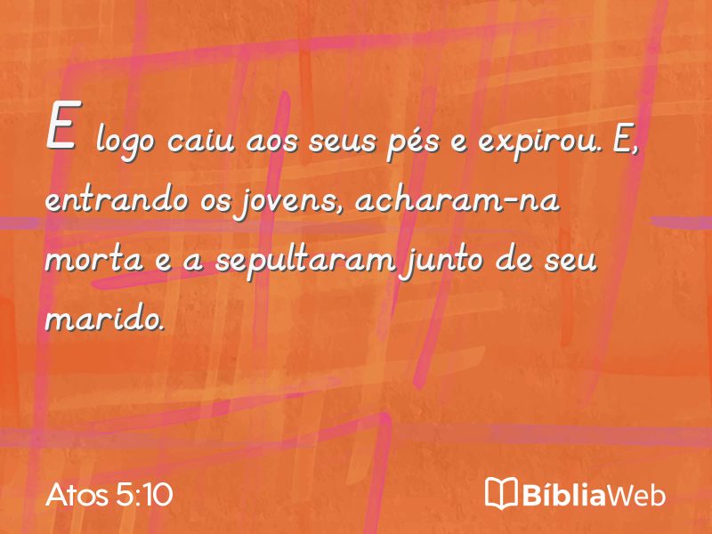 Atos 5:10 em imagem para compartilhar
