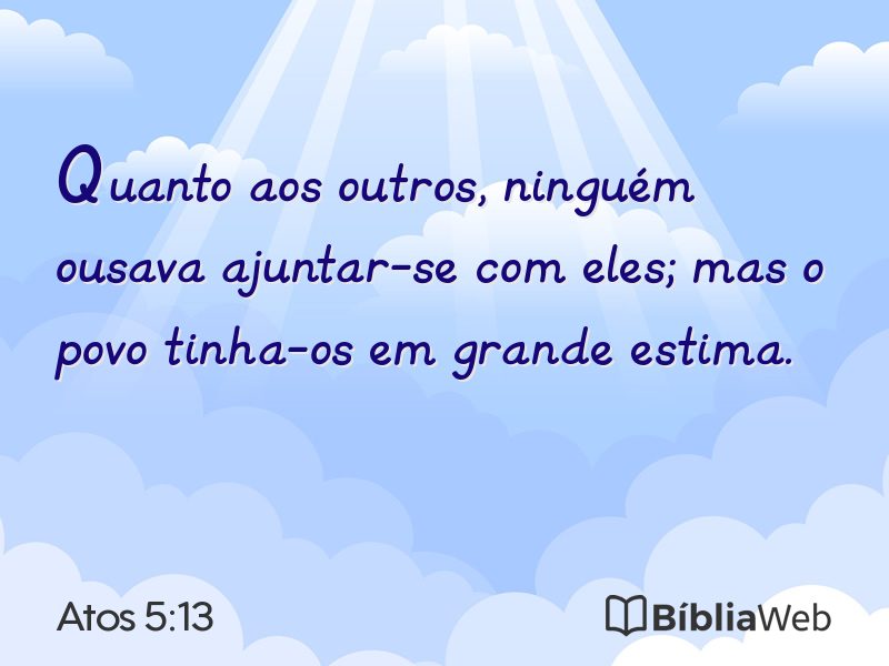 Atos 5:13 em imagem para compartilhar