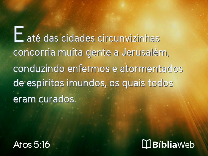 Atos 5:16 em imagem para compartilhar