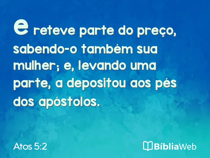 Atos 5:2 em imagem para compartilhar