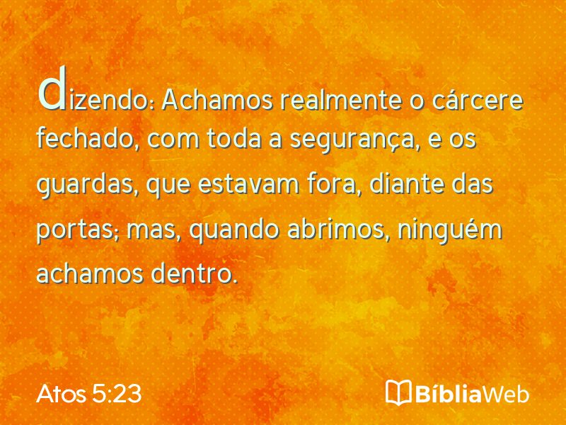Atos 5:23 em imagem para compartilhar