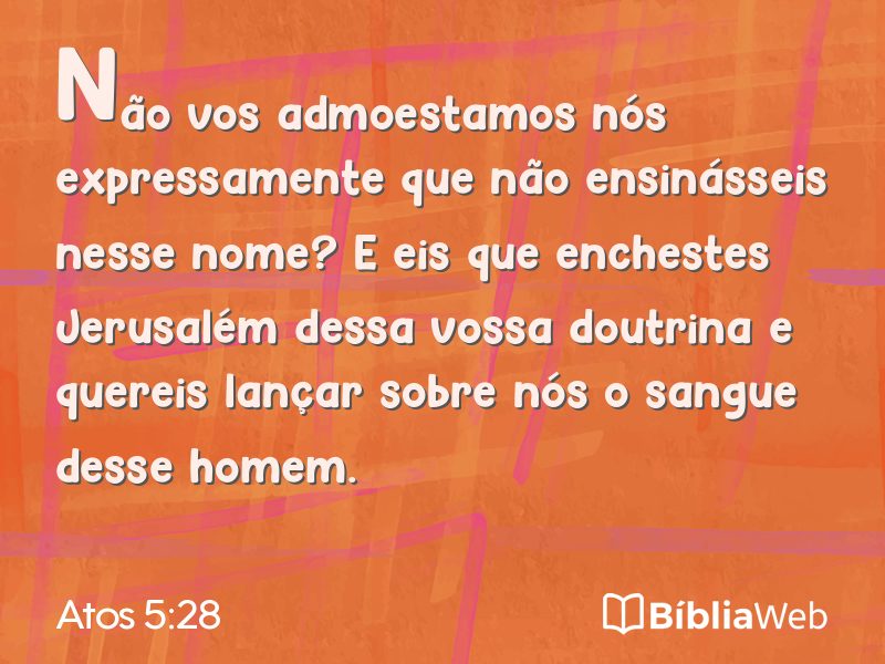Atos 5:28 em imagem para compartilhar