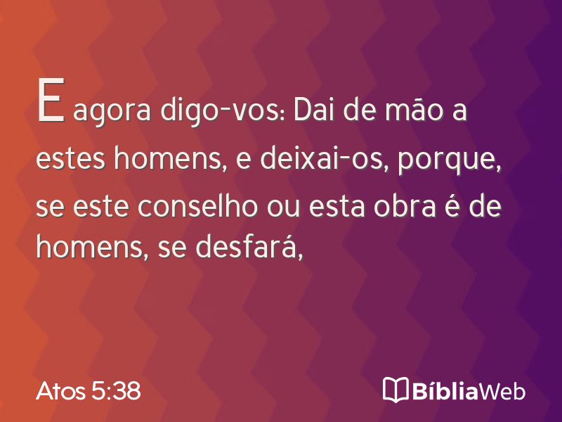 Atos 5:38 em imagem para compartilhar