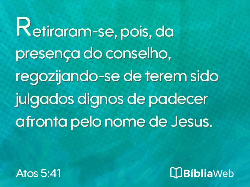 Atos 5:41 em imagem para compartilhar