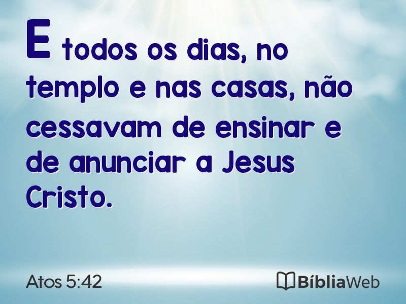 Atos 5:42 em imagem para compartilhar