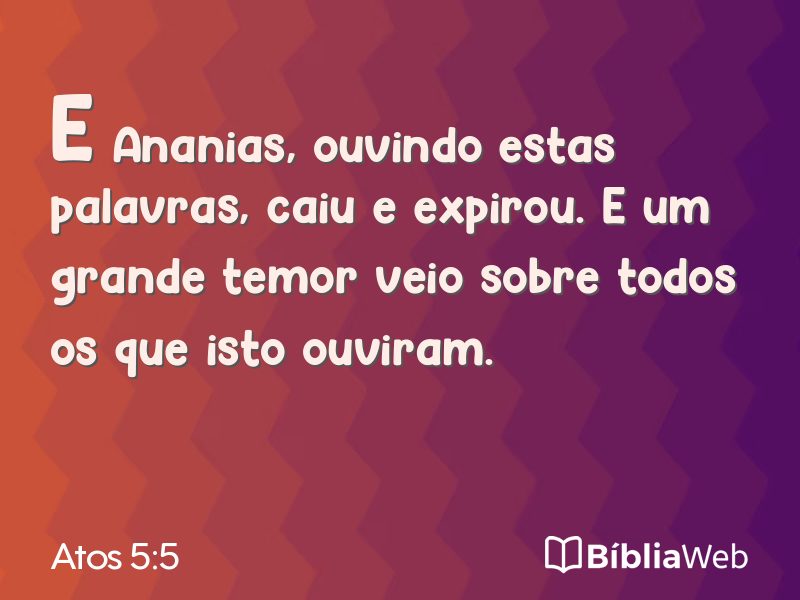 Atos 5:5 em imagem para compartilhar