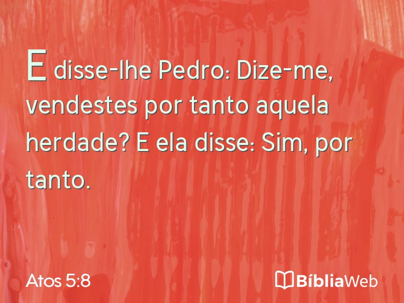 Atos 5:8 em imagem para compartilhar