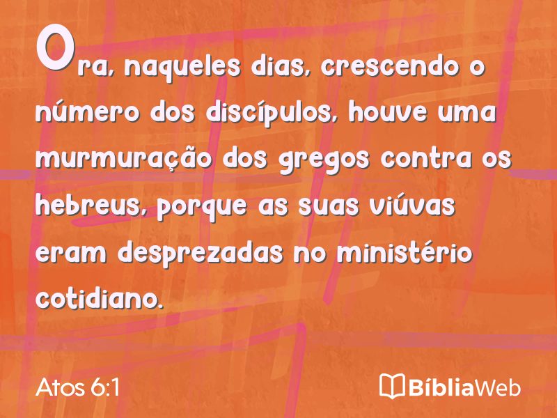 Atos 6:1 em imagem para compartilhar