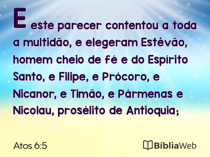 Atos 6:5 em imagem para compartilhar