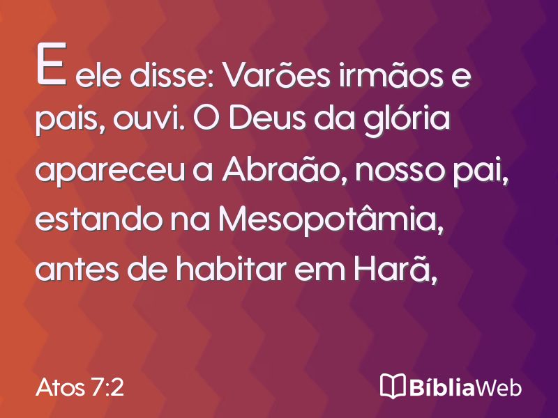 Atos 7:2 em imagem para compartilhar