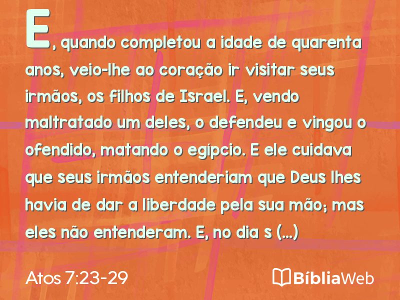 Atos 7:23-29 em imagem para compartilhar