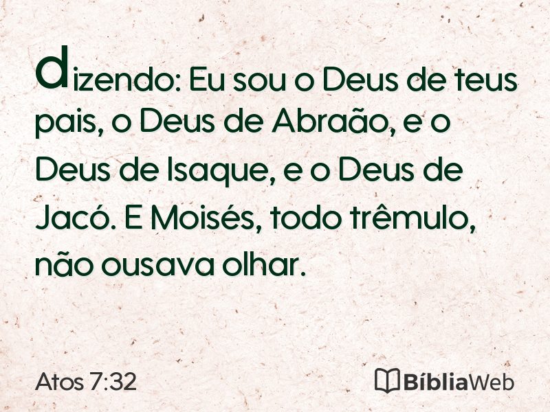 Atos 7:32 em imagem para compartilhar