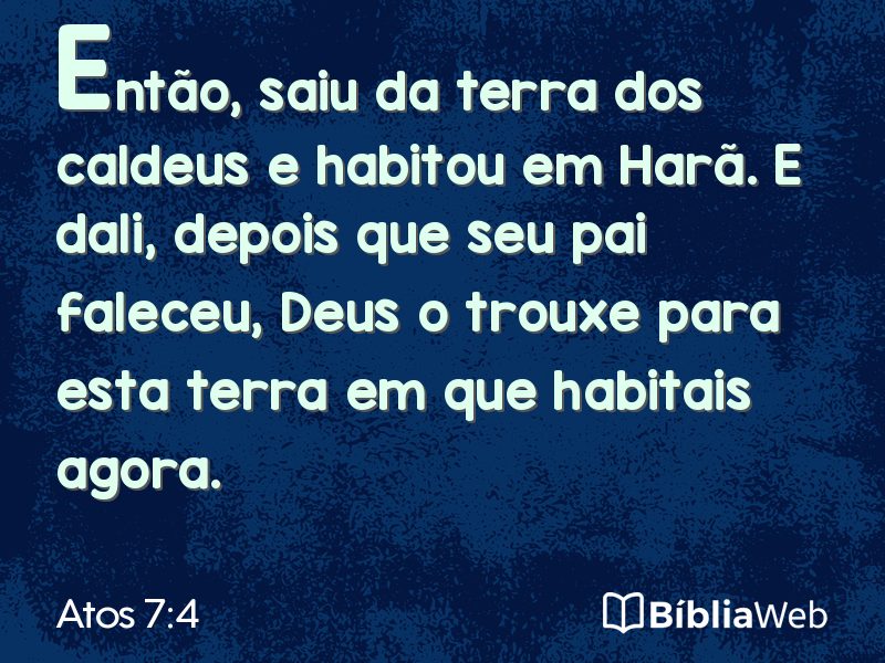 Atos 7:4 em imagem para compartilhar