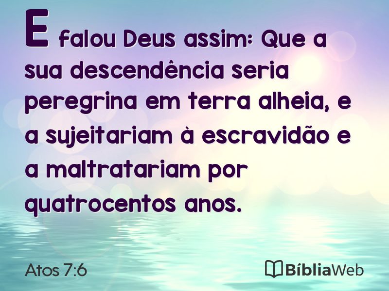 Atos 7:6 em imagem para compartilhar