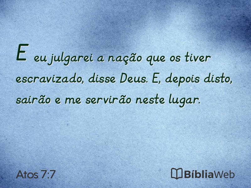 Atos 7:7 em imagem para compartilhar
