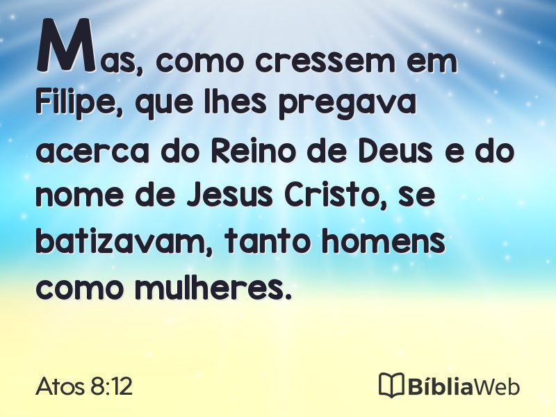Atos 8:12 em imagem para compartilhar