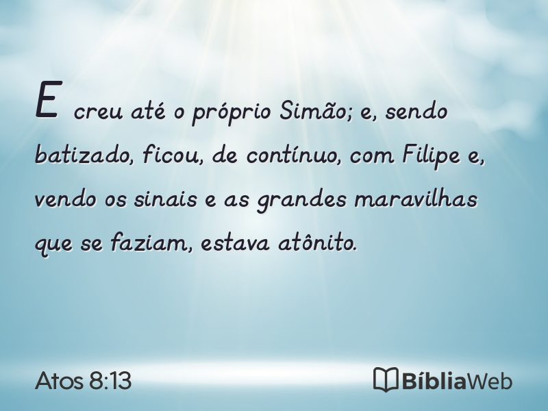 Atos 8:13 em imagem para compartilhar
