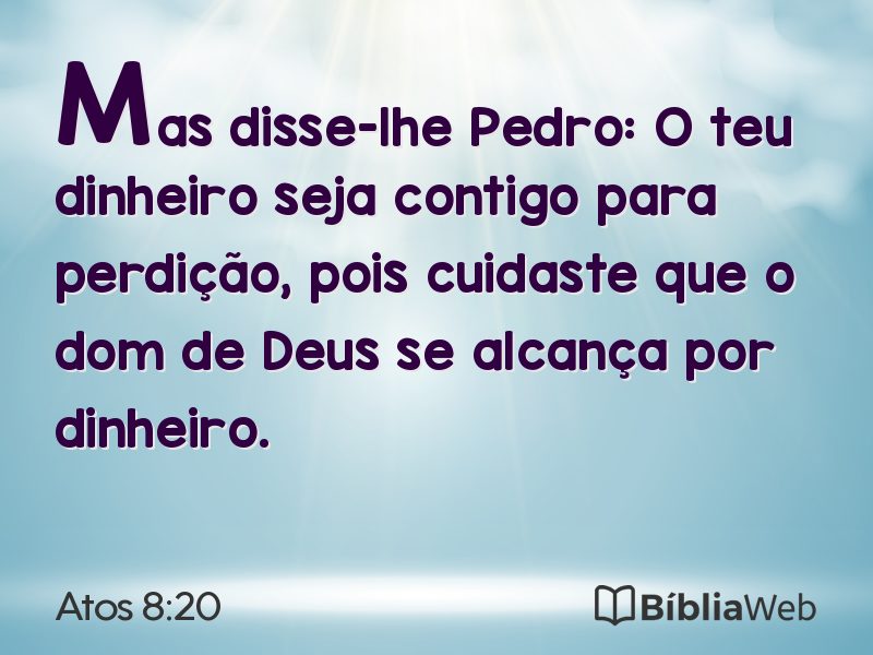 Atos 8:20 em imagem para compartilhar