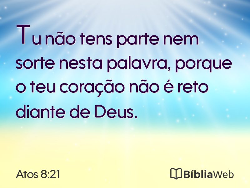 Atos 8:21 em imagem para compartilhar