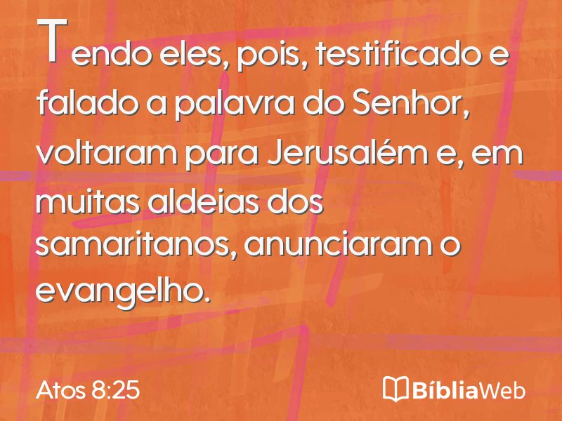 Atos 8:25 em imagem para compartilhar