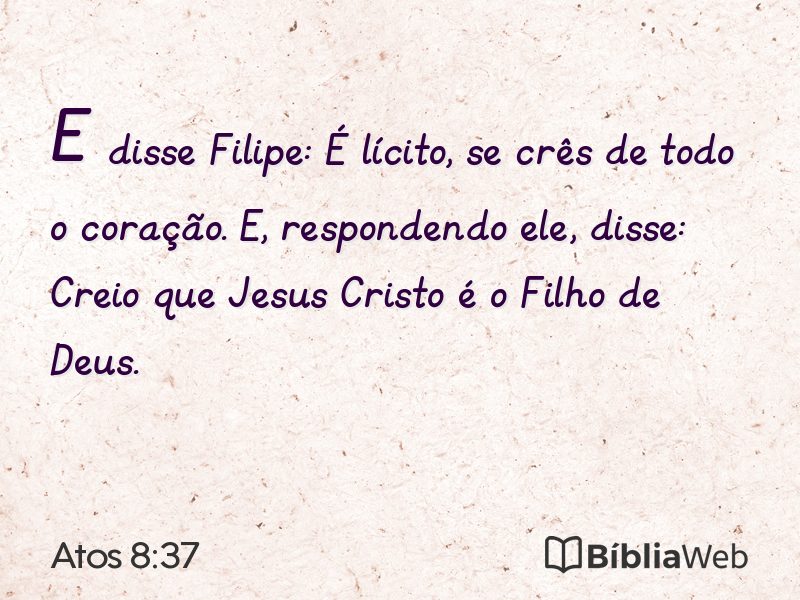 Atos 8:37 em imagem para compartilhar