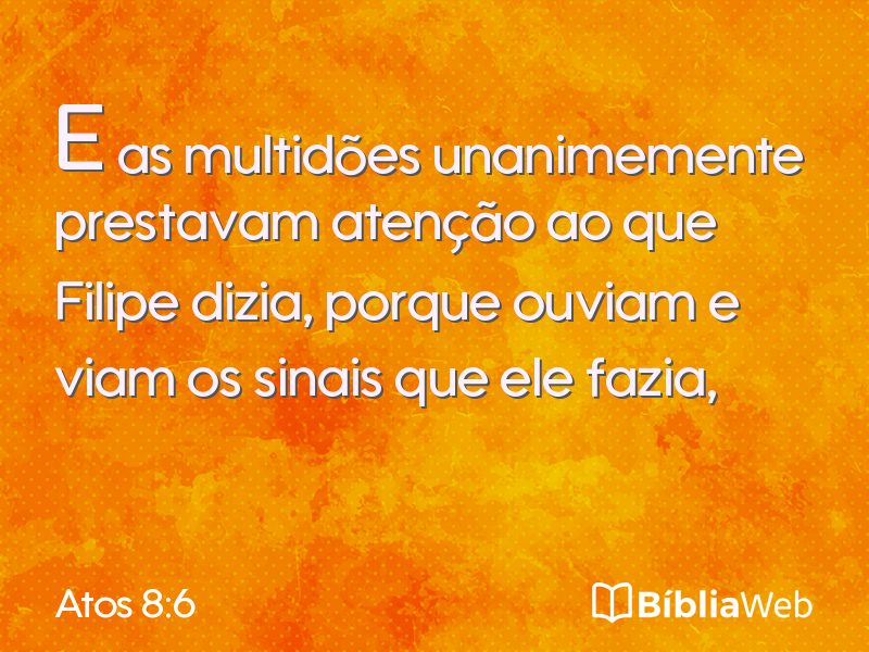 Atos 8:6 em imagem para compartilhar