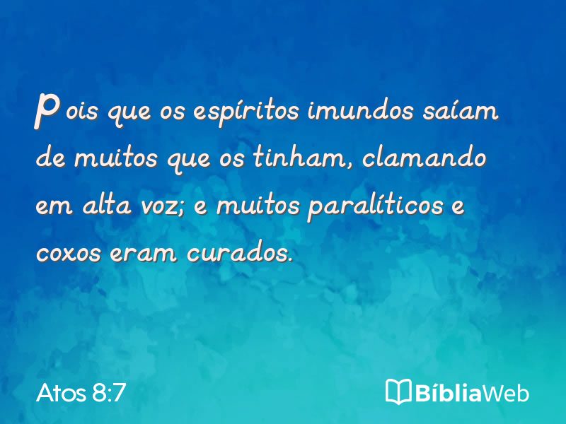 Atos 8:7 em imagem para compartilhar