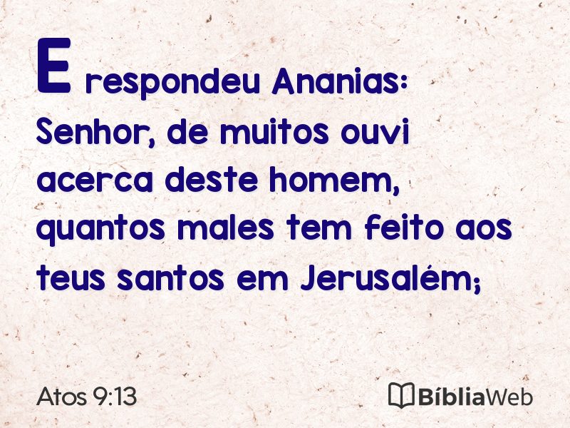 Atos 9:13 em imagem para compartilhar