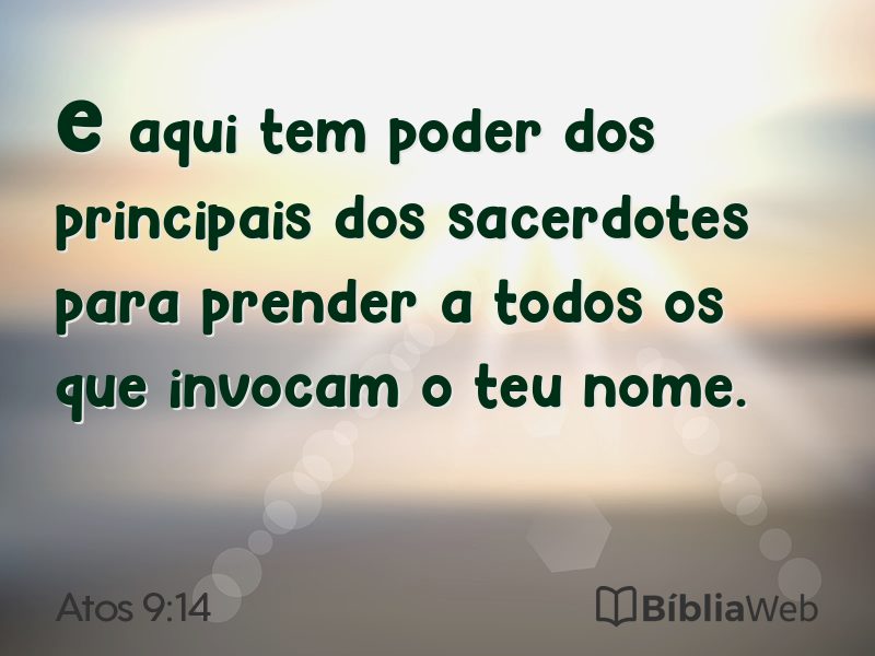 Atos 9:14 em imagem para compartilhar