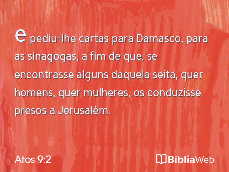 Atos 9:2 em imagem para compartilhar