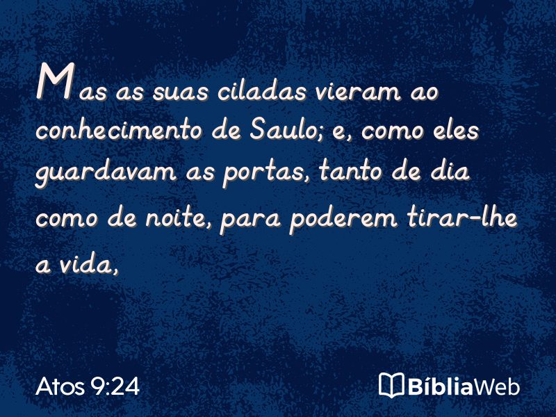 Atos 9:24 em imagem para compartilhar