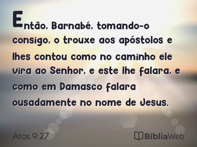 Atos 9:27 em imagem para compartilhar