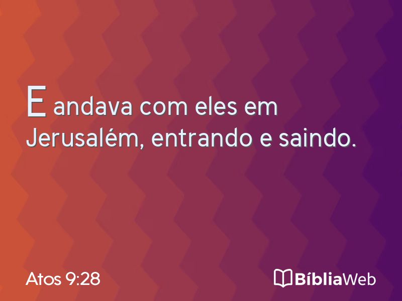Atos 9:28 em imagem para compartilhar