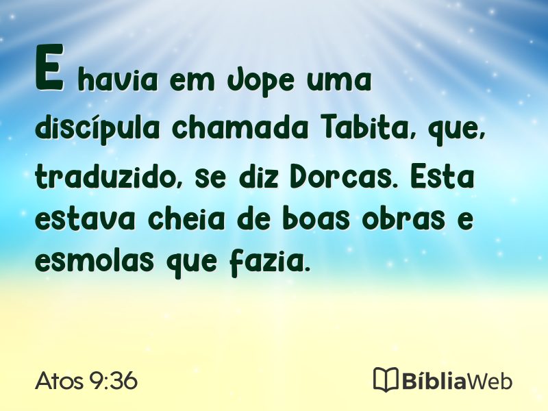 Atos 9:36 em imagem para compartilhar
