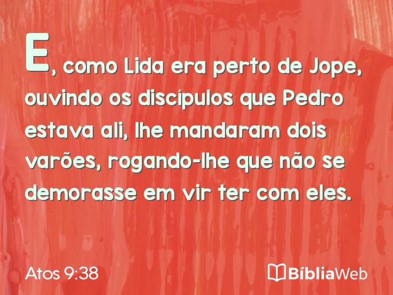 Atos 9:38 em imagem para compartilhar