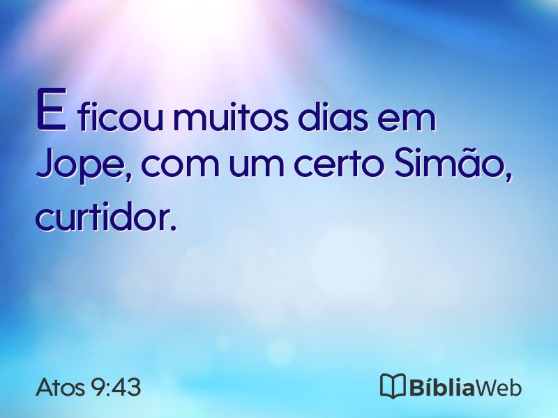 Atos 9:43 em imagem para compartilhar